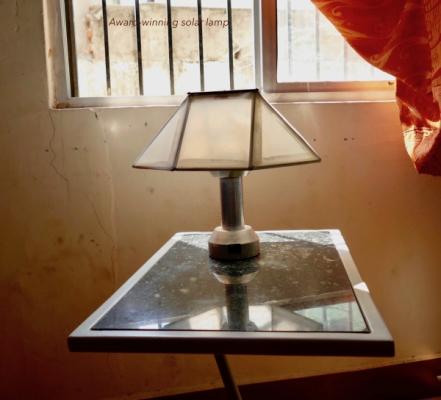 Our solar lamp has won 2nd prize at the exhibition organised by the Government of Pondicherry in 2018