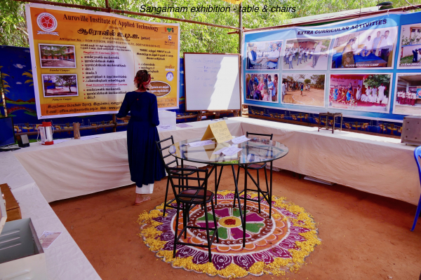 Dining table and chairs made by welder students