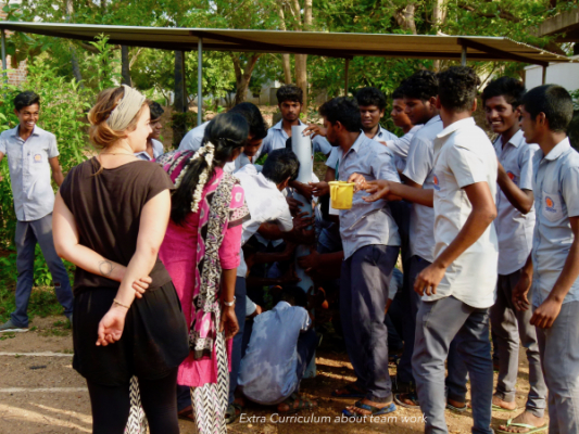 Extra curricula activities on 'Teamwork' led by Bastian and Carina/Weltwärts-Volunteers