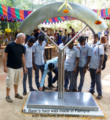 Mr. Beier's (artist from Austria) harp was made in Palmyra with the help of our teachers and trainees