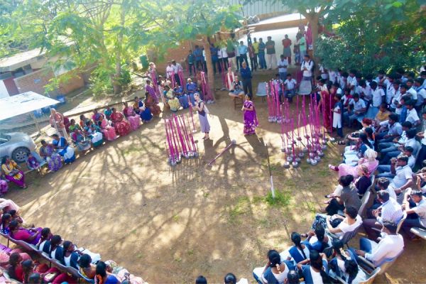 Closing ceremony social art project 'Pink silence' by Bogna Grazyna Jaroslawski at AIAT. Most wishes were: no alcohol and a dignified treatment of women and children.