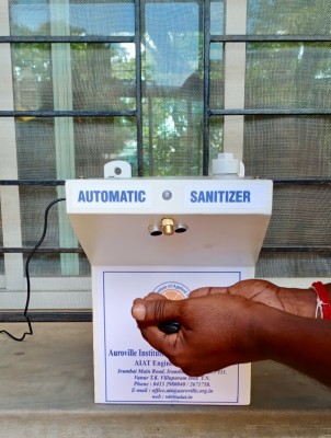 Automatic Hand Sanitiser designed and made by AIAT