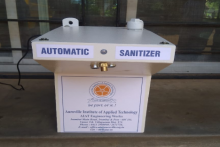 Automatic hand sanitiser designed and made by AIAT