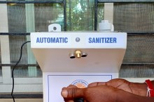 Automatic Hand Sanitiser designed and made by AIAT